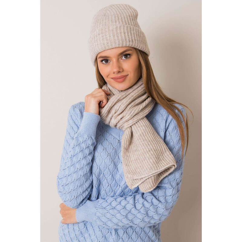 Glara Komplet čiapka + šál z vlny 47686270