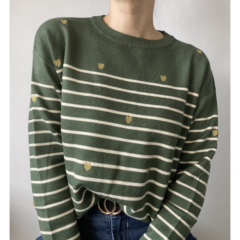 modnenakupy.sk Dámsky pruhovaný sveter HEARTY 47696005