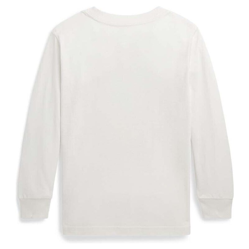 Detská bavlnená košeľa s dlhým rukávom Polo Ralph Lauren biela farba, s potlačou