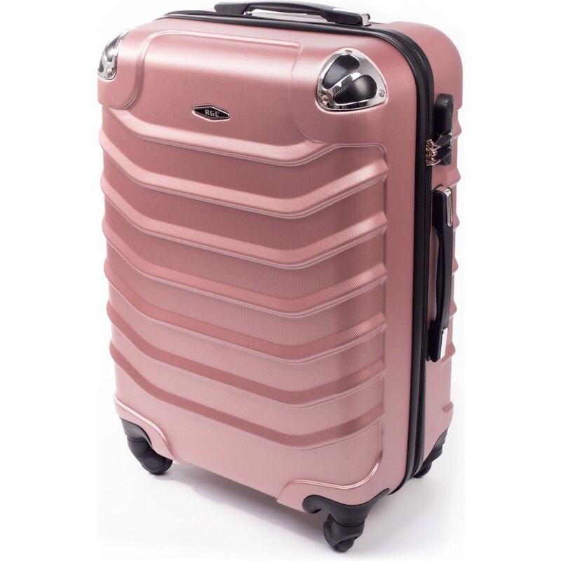 Rogal Ružový škrupinový cestovný kufor "Premium" - veľ. M, L, XL