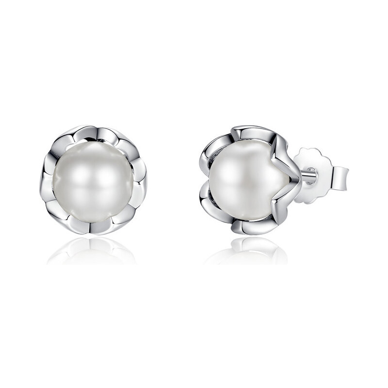 Ligot Strieborné náušnice s perlou 47739530