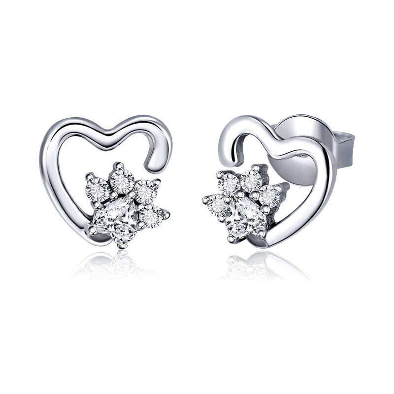 Ligot Strieborné náušnice labky 47739533