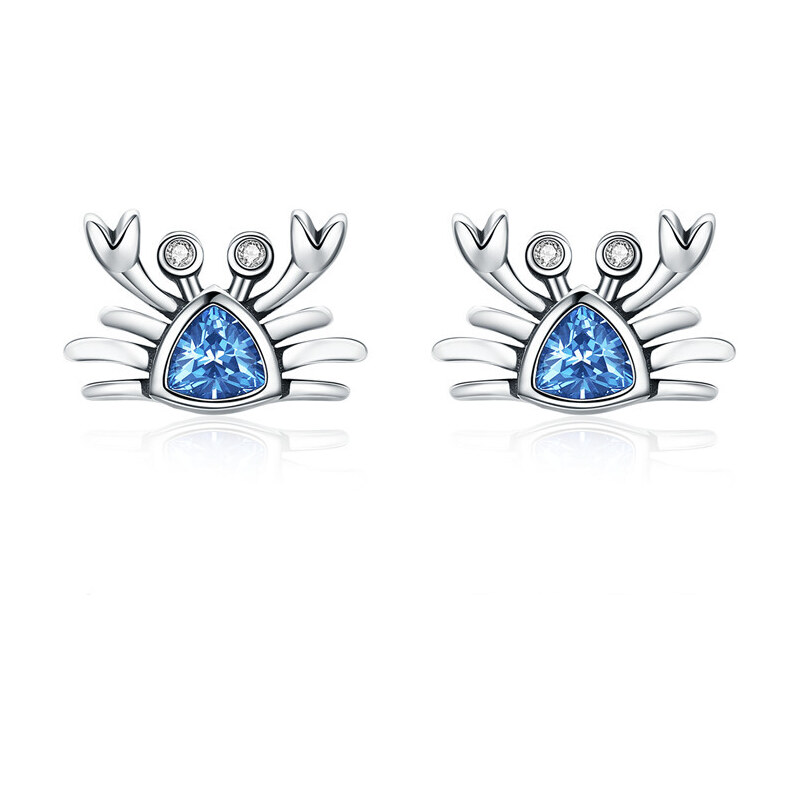 Ligot Strieborné náušnice modrý krab 47739534