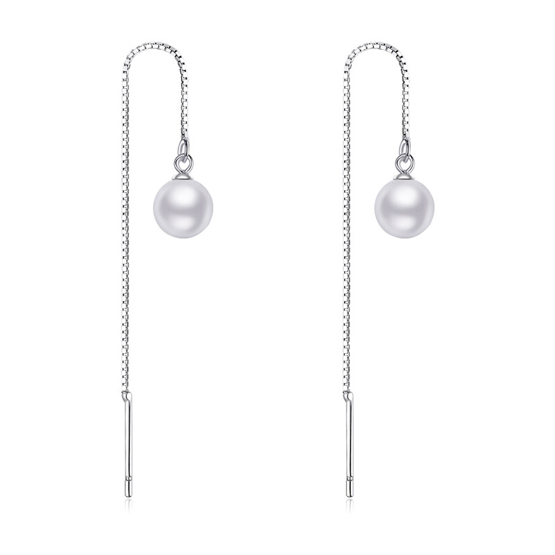 Ligot Strieborné retiazkové náušnice s perlou 47739498