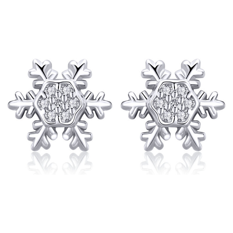 Ligot Strieborné náušnice snehová vločka 47739517