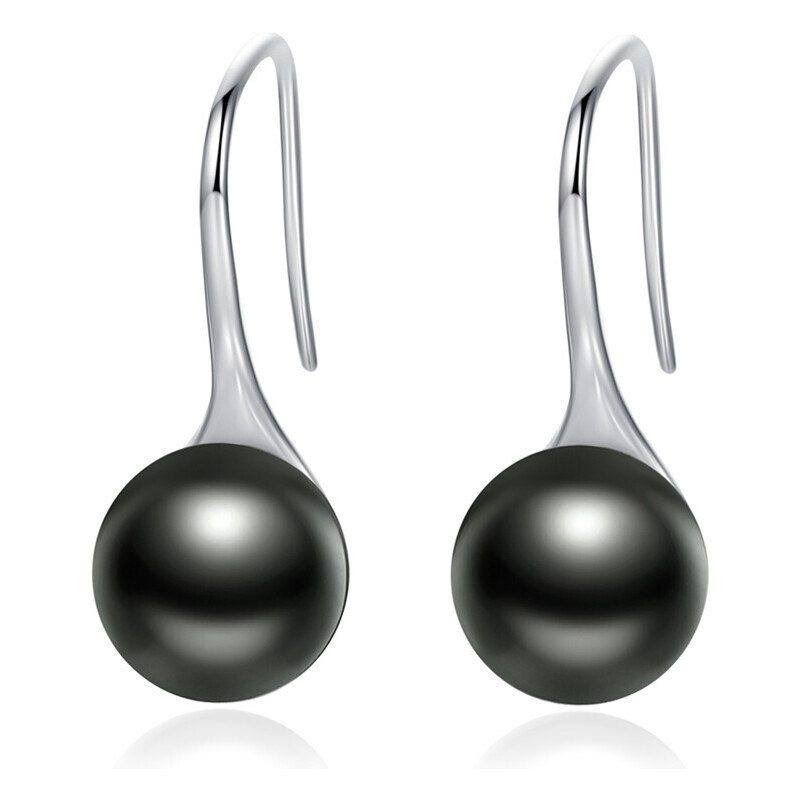 Ligot Strieborné náušnice s čiernou perlou 47739540