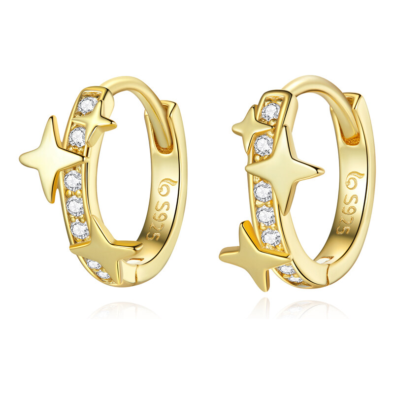 Ligot Strieborné pozlátené náušnice s hviezdičkami 47739548