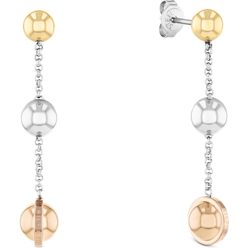 Tommy Hilfiger Módne visiace tricolor náušnice Metallic Orb 2780820 67551534