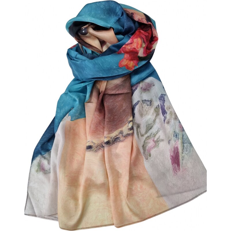 Katrins Fashion Hodvábny Dámsky elegantný šál Frida 34357036