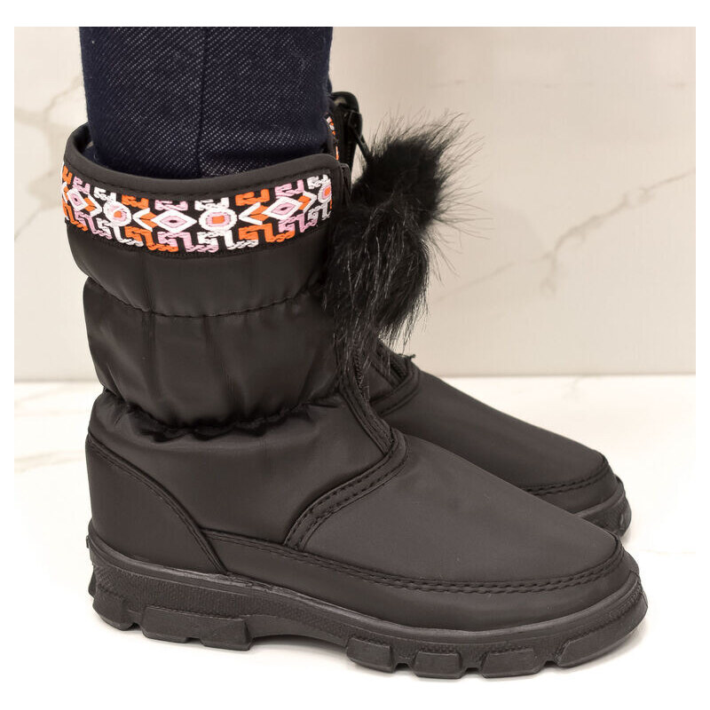 SKARPOL Dievčenské čierne snehule BOBULE 27-31 47746341