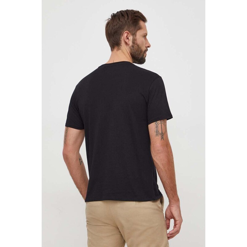 Bavlnené tričko Guess pánsky, čierna farba, s potlačou, M4RI54 K9RM1