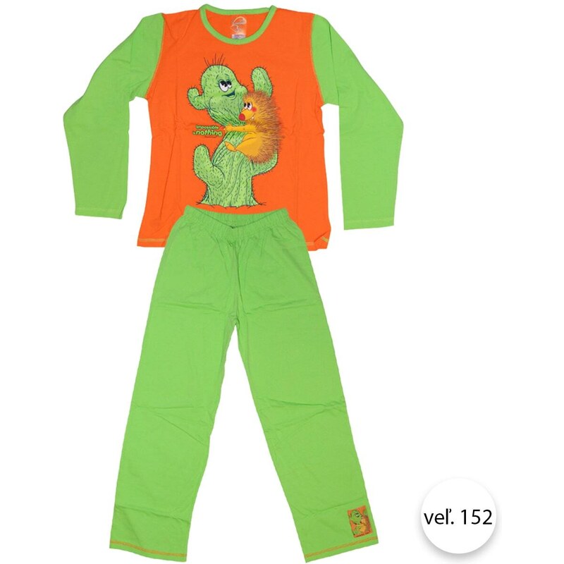 Chlapčenské pyžamo JEŽKO-KAKTUS, veľ.152, oranžovo-zelená, Vienetta Secret