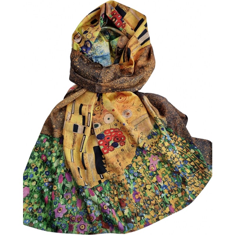 Katrins Fashion Dámsky elegantný šál Klimt 34357030