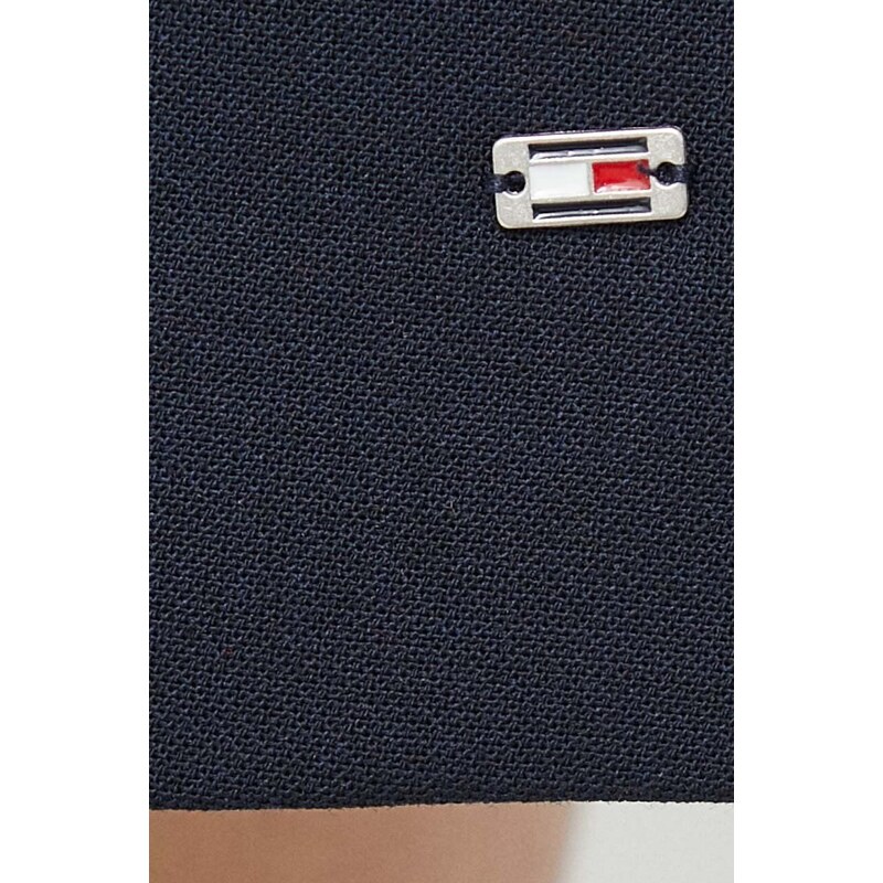 Sukňa Tommy Hilfiger tmavomodrá farba, mini, rovný strih, WW0WW40515