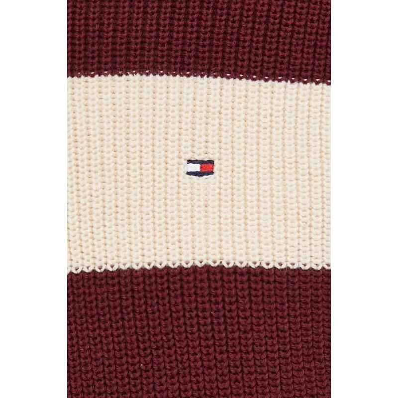 Bavlnený sveter Tommy Hilfiger bordová farba,teplý,WW0WW40751