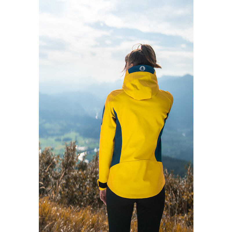Nordblanc Žltá dámska zateplená softshellová nepremokavá bunda BANG