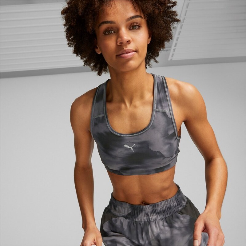 Puma RUN 4KEEPS MID IMPACT AOP BRA black 47761757