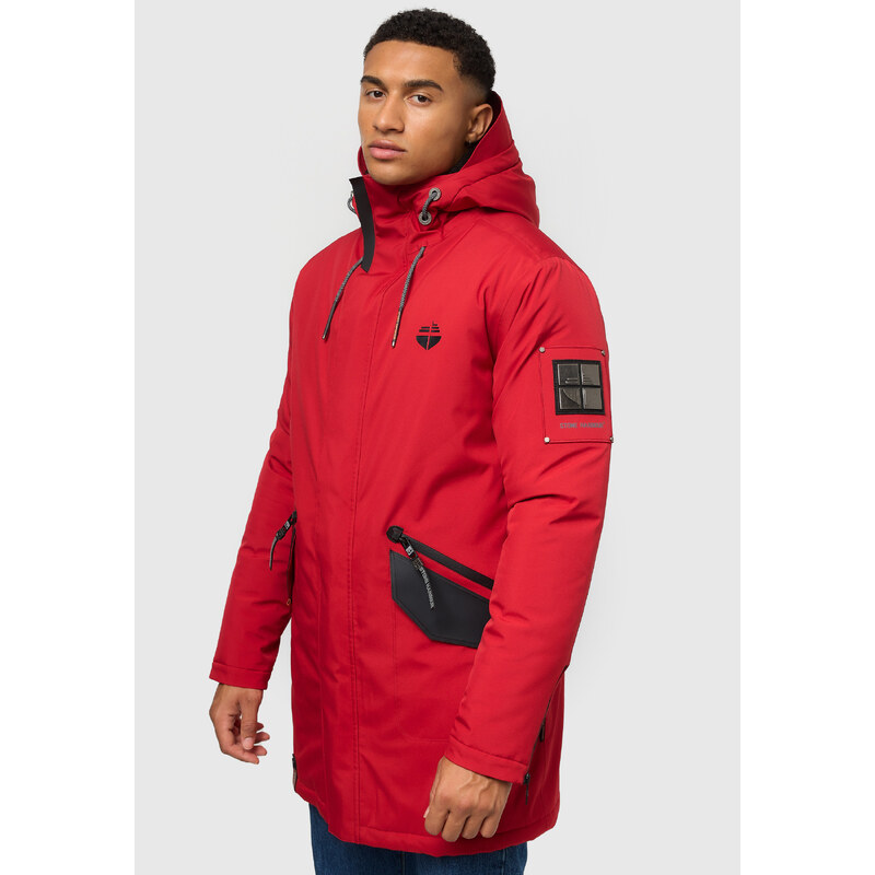 Zimný kabát / pánska zimná dlhá bunda Ragaan Stone Harbour - CHILLI RED