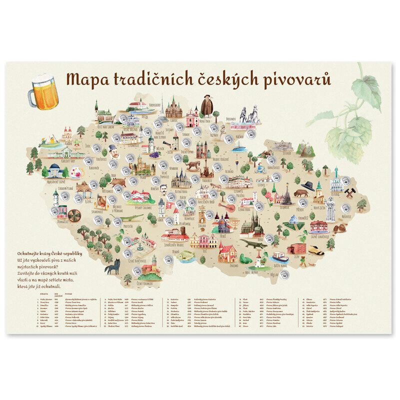 Familium Pivná stieracia mapa Česká republika