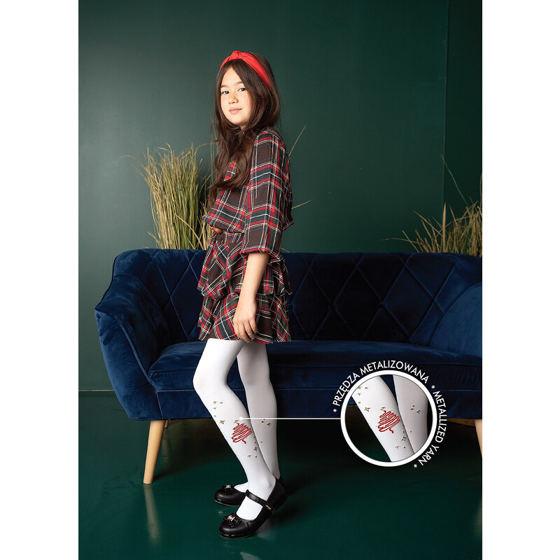 Dievčenské pančuchy Knittex DR 2227 Christmas Tree 3D 40 den 92-140 62986537