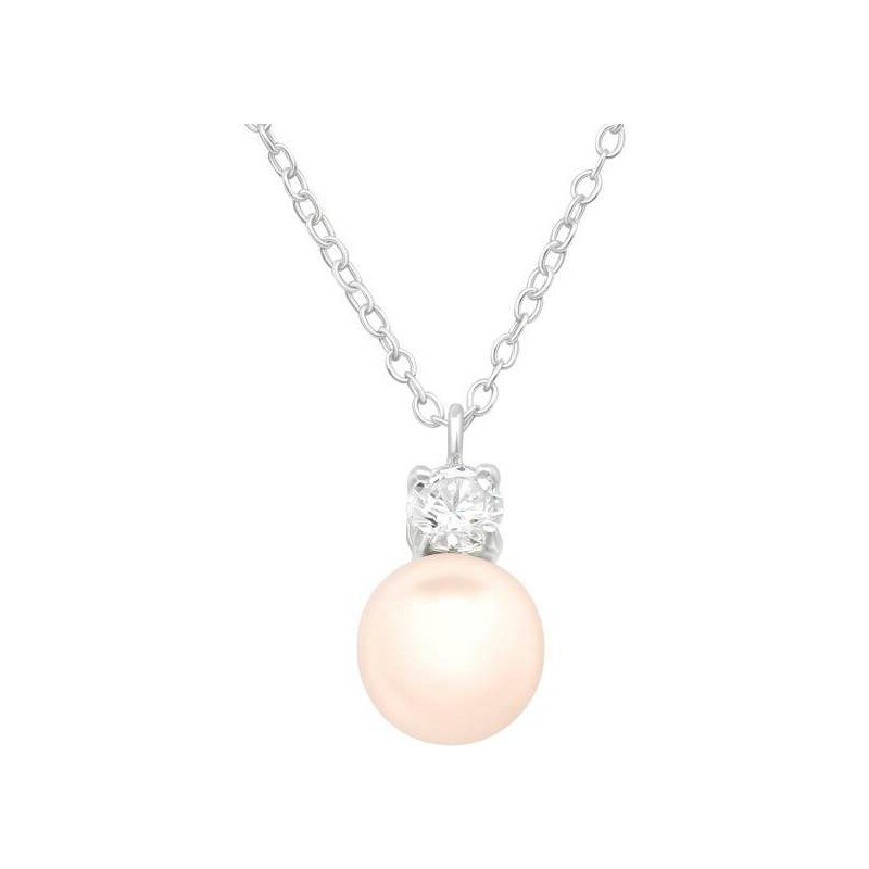 Strieborný náhrdelník Ball pink