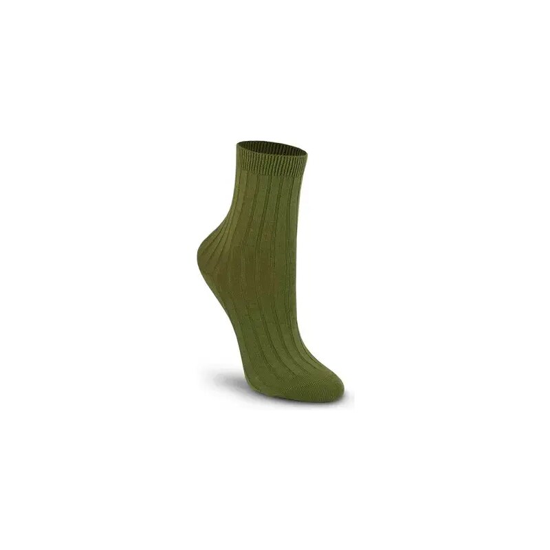 Tatrasvit LAJLA detské bavlnené ponožky s rebrovaným úpletom tmovo-zelené