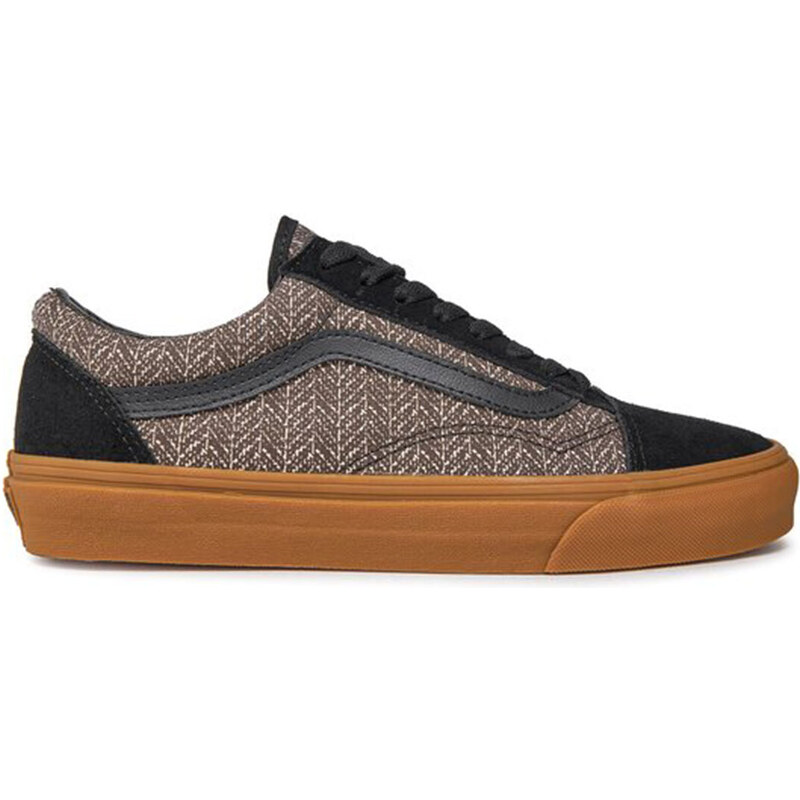 Vans Old Skool Herringbone Black/Brown - Pánske - Tenisky Vans - 66357796