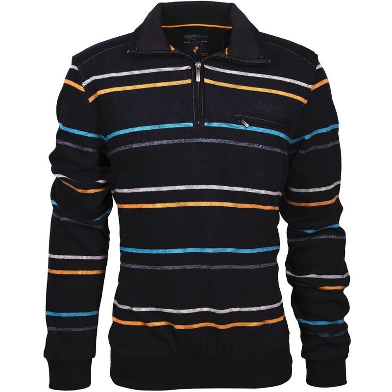 Pánsky modrý prúžkovaný pulóver MONTE CARLO 47664245