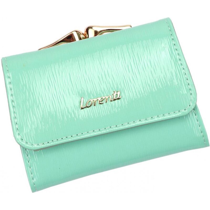 Kožená mätovo zelená malá dámska peňaženka RFID v krabičke Lorenti 47852395
