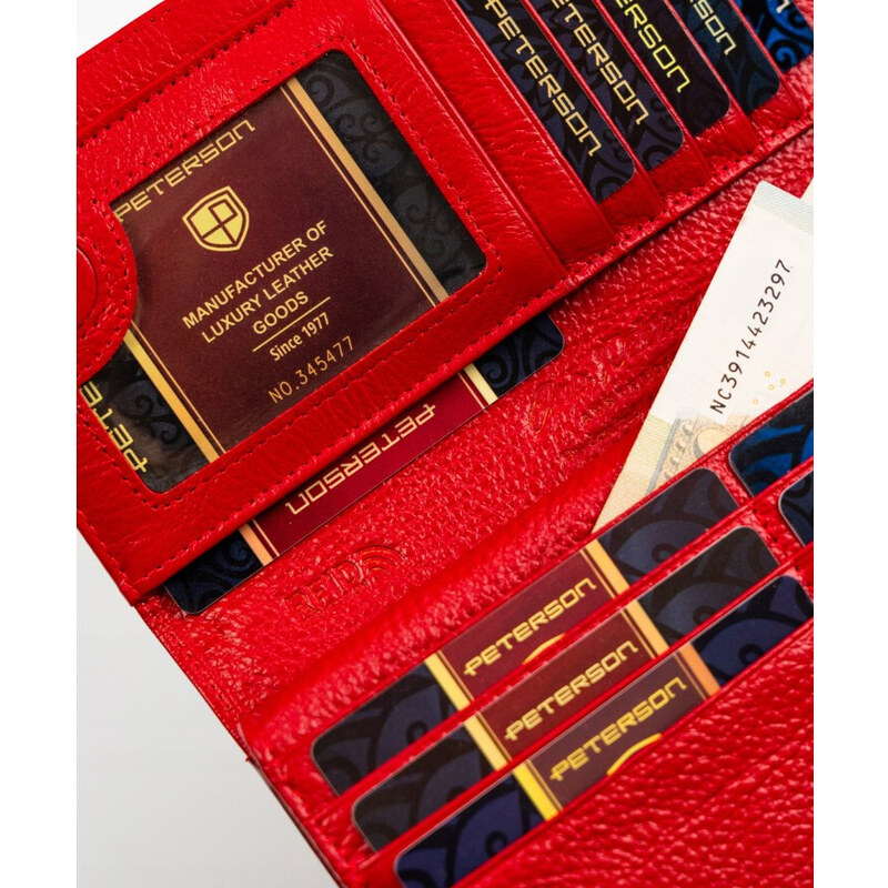 PETERSON-dámska peňaženka-červená eufória-klenot pre vaše poklady v štýle a pohodlí