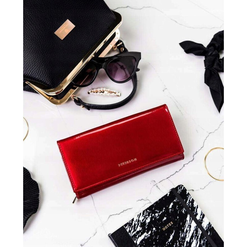 PETERSON-dámska peňaženka-červený flirt-vášnivé spojenie luxusu, elegancie a praktickosti