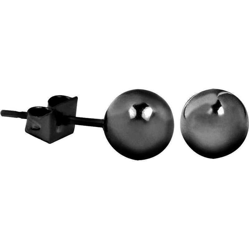 Troli Čierne oceľové náušnice kôstky 66578183