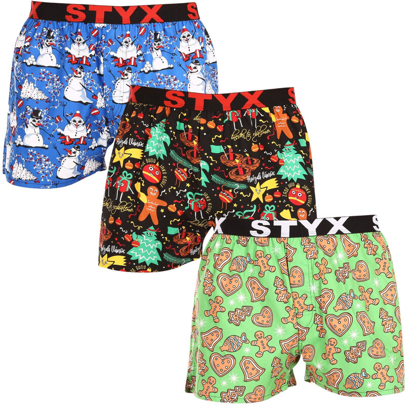 3PACK pánske trenky Styx art športová guma viacfarebné (3B17134) 47876704