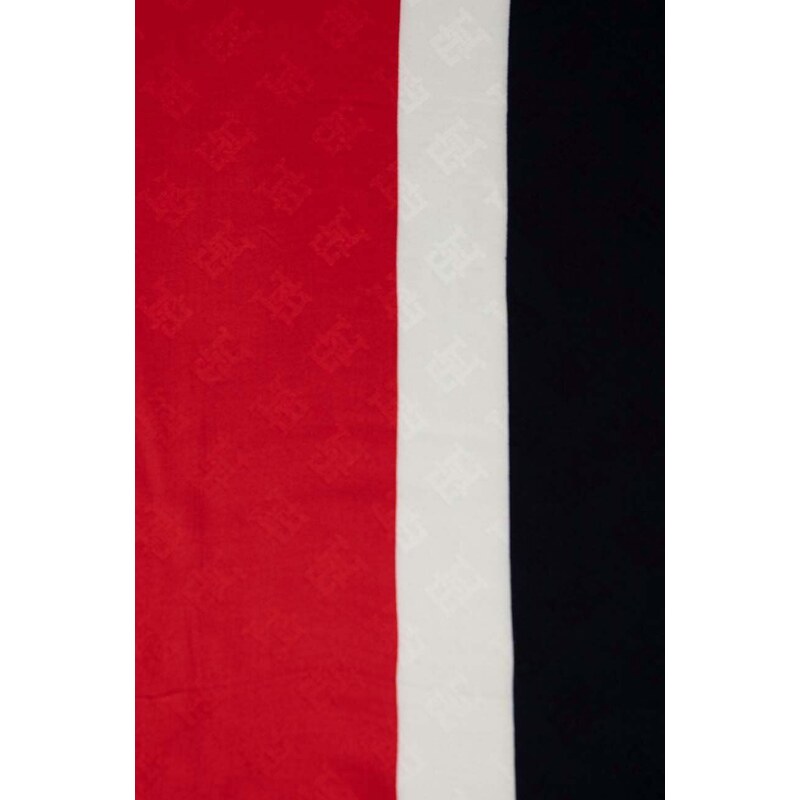 Šatka Tommy Hilfiger dámska,tmavomodrá farba,vzorovaná,AW0AW15797