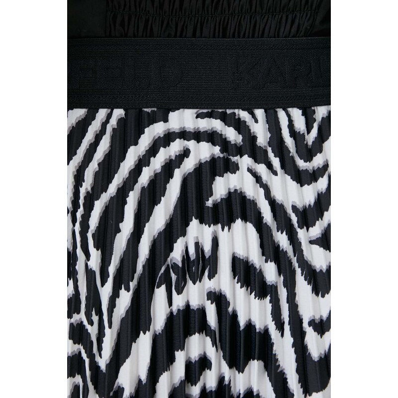 Sukňa Karl Lagerfeld čierna farba, midi, áčkový strih