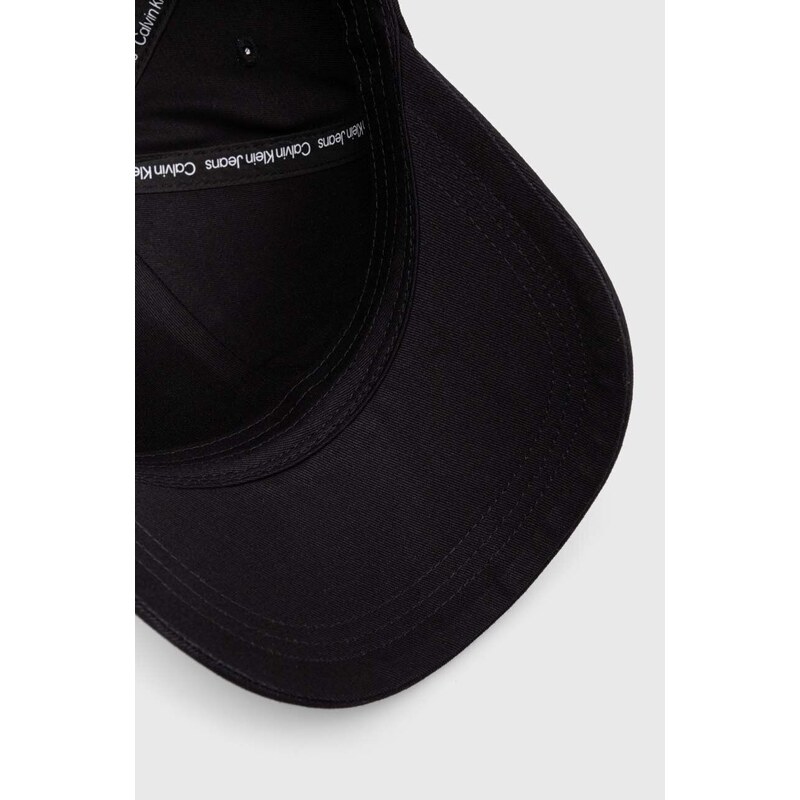 Bavlnená šiltovka Calvin Klein Jeans čierna farba, s nášivkou, K50K511463
