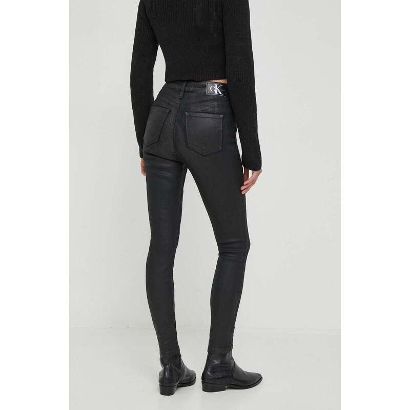 Rifle Calvin Klein Jeans dámske,čierna farba,J20J222135