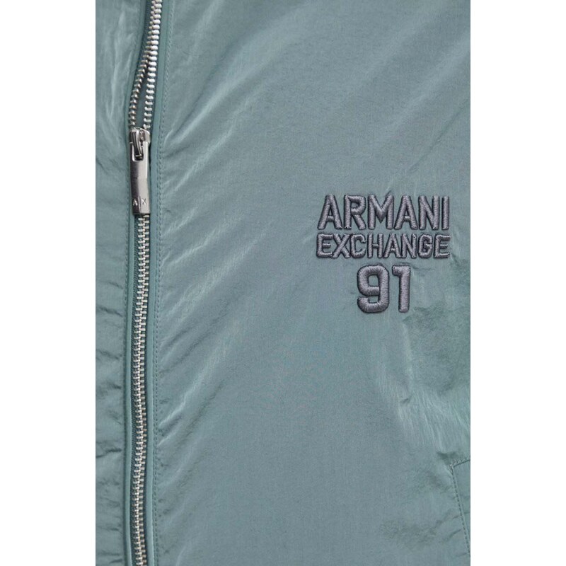 Bunda Armani Exchange pánsky, zelená farba, prechodná, oversize, 3DZBL8 ZN3BZ