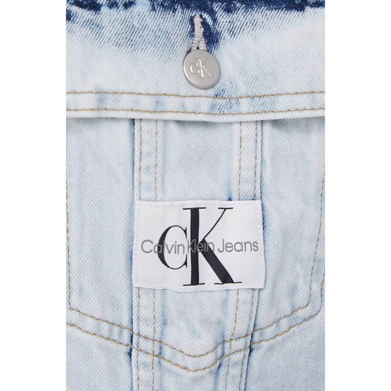 Rifľová bunda Calvin Klein Jeans dámska,prechodná,oversize,J20J222874