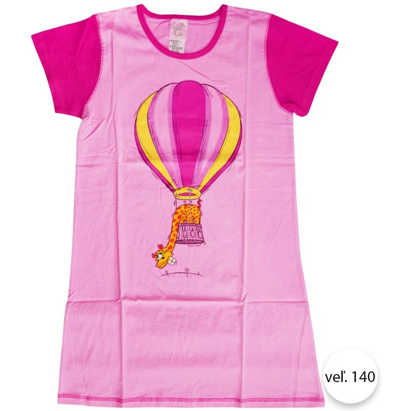Dievčenská nočná košeľa ŽIRAFKA-LOON-8, veľ.140, ružová, Vienetta Secret