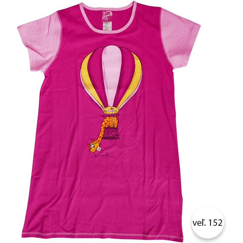 Dievčenská nočná košeľa ŽIRAFKA-LOON-3, veľ.152, ružová, Vienetta Secret