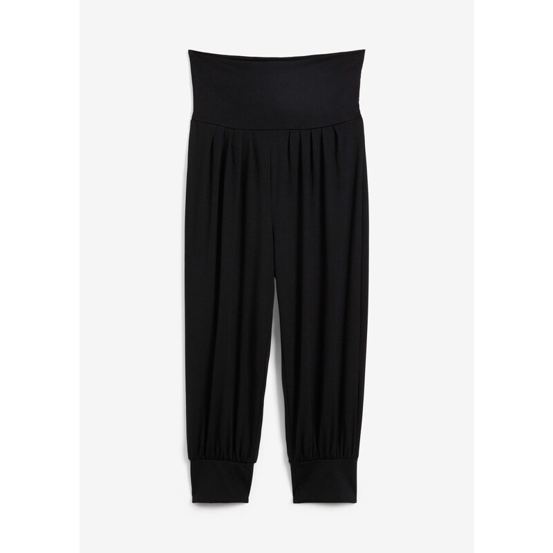 bonprix Capri nohavice s pudlom, farba čierna 44740975