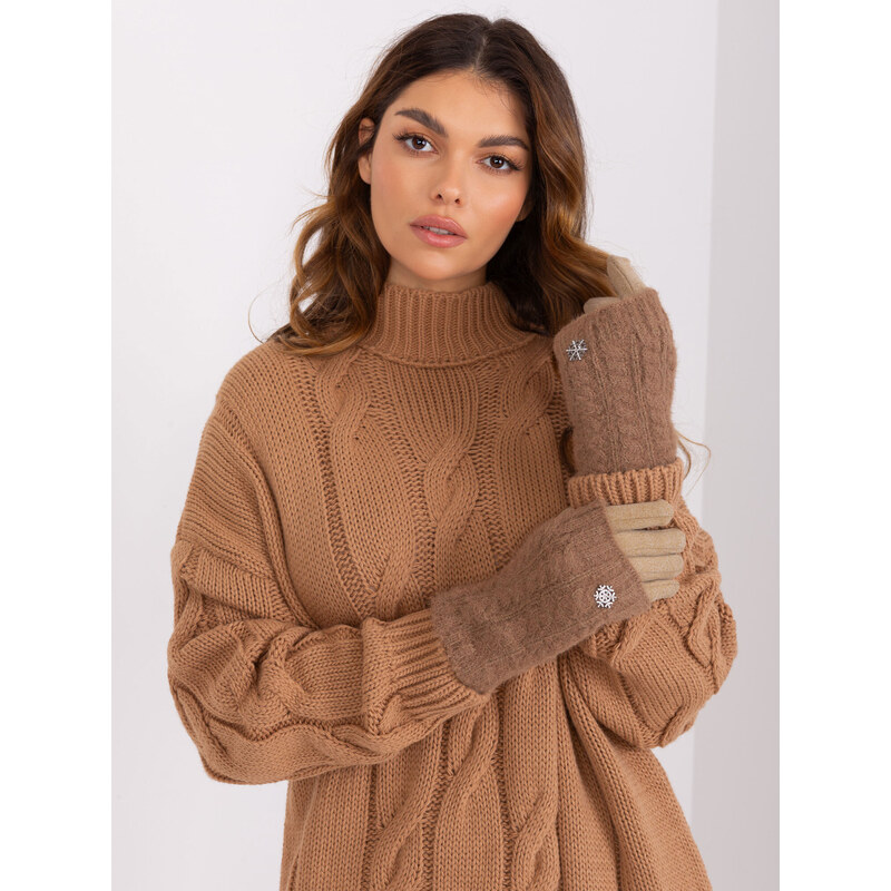 Wool Fashion Italia Gloves-AT-RK-231405.08X-dark beige 64688771