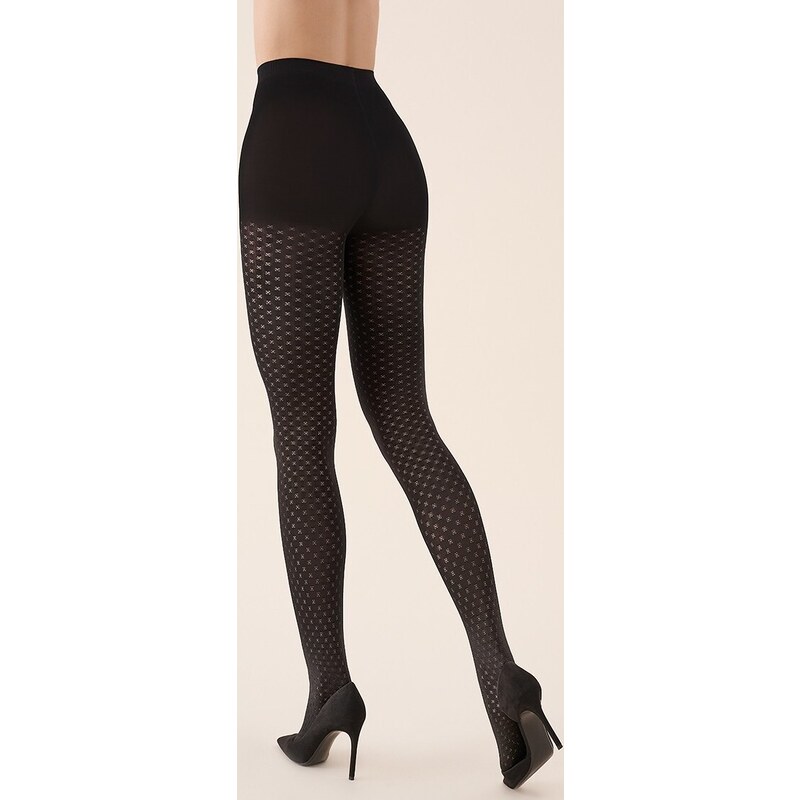 Čierne vzorované silonky Gabriella 312 Wawes 80 deň 47888662