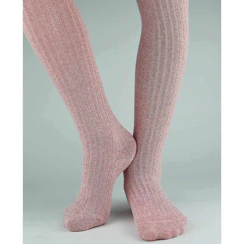 BASIC Dievčenské rebrované pančuchy Noviti RB005 Girl Prążek Lurex 140 47888859
