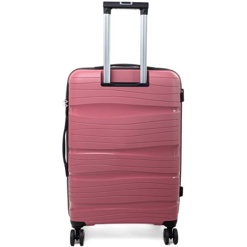 Rogal Ružový prémiový plastový kufor "Royal" s TSA zámkom - veľ. M, L, XL