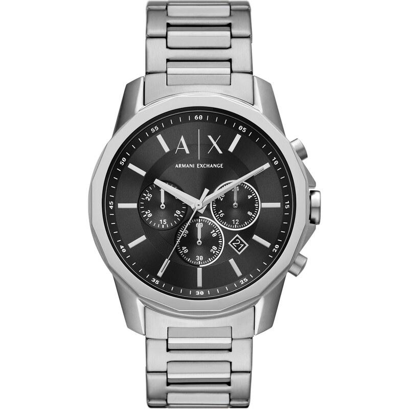 ARMANI EXCHANGE Analógové hodinky čierna / strieborná 47804794