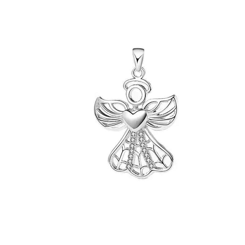 MAJYA Strieborný prívesok ANJEL so SRDCOM 10799 64581811