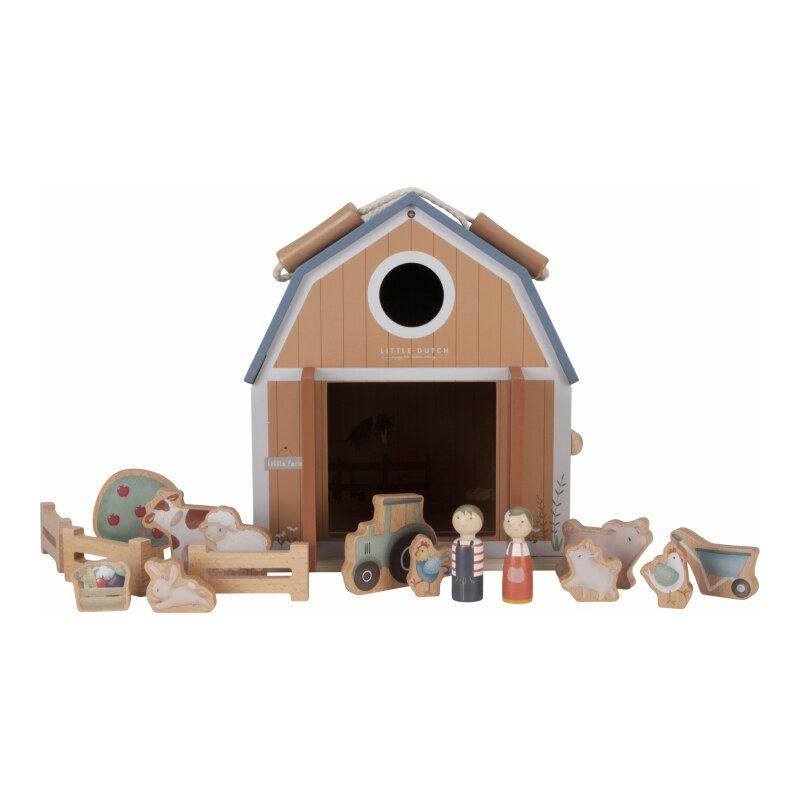LITTLEDUTCH LITTLE DUTCH Domček pre bábiky drevený prenosný Farma