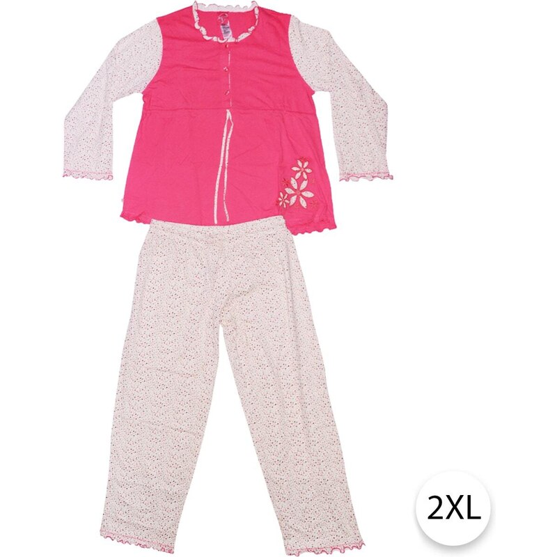 Dámske pyžamo Kvetiny, 2XL, ružová, Vienetta Secret